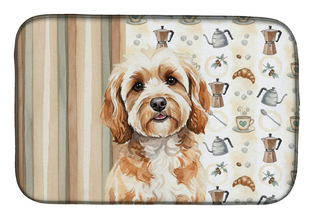 Cavapoo Coffee Bar Dish Drying Mat Absorbent Dish Drying Mat Pad for Kitchen Counter Dish Drainer Mat for Countertop, 14 x 21", Multicolor