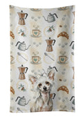 Hairless Mottled Pattern Chinese Crested Coffee Bar Kitchen Towel Velour Plush Front and Cotton Loop Back Machine Washable