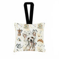 Hairless Mottled Pattern Chinese Crested Coffee Bar Hanging Square Fabric Ornament 3.5 � 3.5 Decorative Door-Knob & Tree Hanger, Soft Fabric