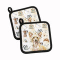 Hairless Palomino Chinese Crested Coffee Bar Pot Holder Set of 2 Heat Resistant Quilted Hot Pads 7.5 x 7.5 Inch, Insulated Kitchen Trivets for Cooking & Baking