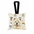 Cream Chow Chow Coffee Bar Hanging Square Fabric Ornament 3.5 � 3.5 Decorative Door-Knob & Tree Hanger, Soft Fabric