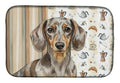 Dapple Dachshund Coffee Bar Dish Drying Mat Absorbent Dish Drying Mat Pad for Kitchen Counter Dish Drainer Mat for Countertop, 14 x 21", Multicolor