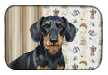 Wirehaired Black and Tan Dachshund Coffee Bar Dish Drying Mat Absorbent Dish Drying Mat Pad for Kitchen Counter Dish Drainer Mat for Countertop, 14 x 21", Multicolor