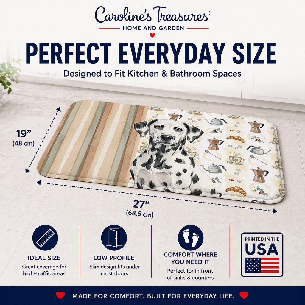 Dalmatian Coffee Bar Memory Foam Kitchen Mat Machine Washable Anti-Fatigue Cushion Comfort Bath or Kitchen Rug