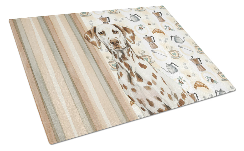 Liver Dalmatian Coffee Bar Cutting Board Tempered Glass Kitchen Cutting Surface, Heat Resistant Chopping, Non-Slip Feet, Food Prep & Serving