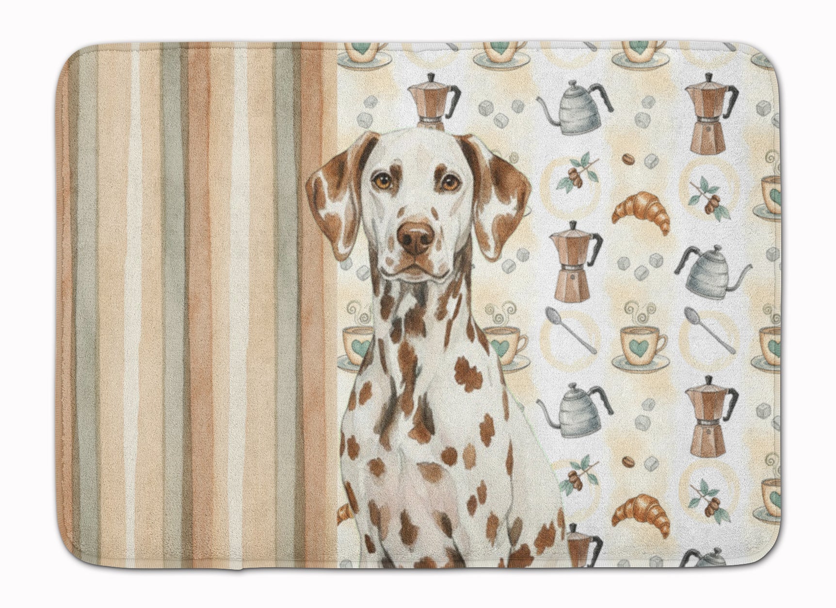Liver Dalmatian Coffee Bar Memory Foam Kitchen Mat Machine Washable Anti-Fatigue Cushion Comfort Bath or Kitchen Rug