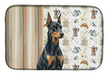 Doberman Pinscher Coffee Bar Dish Drying Mat Absorbent Dish Drying Mat Pad for Kitchen Counter Dish Drainer Mat for Countertop, 14 x 21", Multicolor