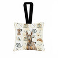 Fawn Doberman Pinscher Coffee Bar Hanging Square Fabric Ornament 3.5 � 3.5 Decorative Door-Knob & Tree Hanger, Soft Fabric