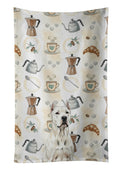 Dogo Argentino Coffee Bar Kitchen Towel Velour Plush Front and Cotton Loop Back Machine Washable