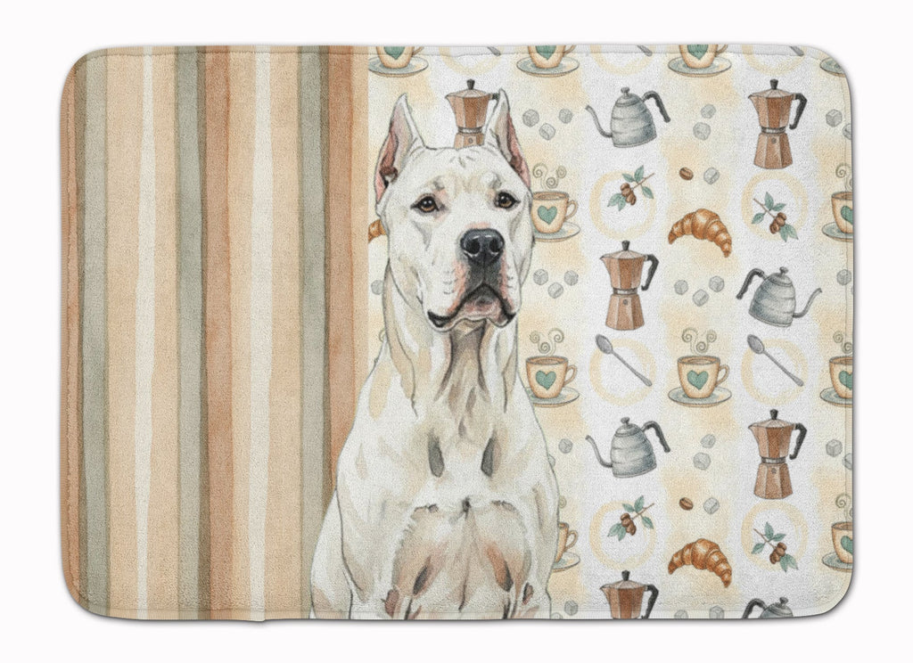 Dogo Argentino Coffee Bar Memory Foam Kitchen Mat Machine Washable Anti-Fatigue Cushion Comfort Bath or Kitchen Rug