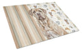 Isabella Dogue de Bordeaux Coffee Bar Cutting Board Tempered Glass Kitchen Cutting Surface, Heat Resistant Chopping, Non-Slip Feet, Food Prep & Serving