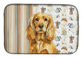 Golden English Cocker Spaniel Coffee Bar Dish Drying Mat Absorbent Dish Drying Mat Pad for Kitchen Counter Dish Drainer Mat for Countertop, 14 x 21", Multicolor