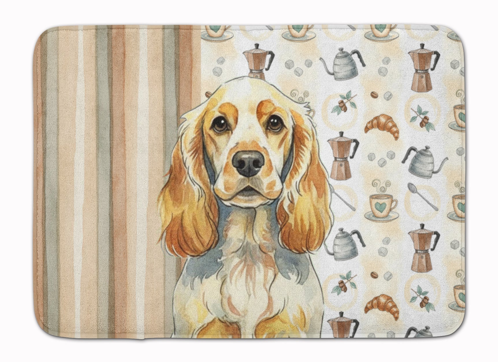 Lemon Roan English Cocker Spaniel Coffee Bar Memory Foam Kitchen Mat Machine Washable Anti-Fatigue Cushion Comfort Bath or Kitchen Rug