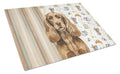 Liver English Cocker Spaniel Coffee Bar Cutting Board Tempered Glass Kitchen Cutting Surface, Heat Resistant Chopping, Non-Slip Feet, Food Prep & Serving