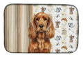 Red English Cocker Spaniel Coffee Bar Dish Drying Mat Absorbent Dish Drying Mat Pad for Kitchen Counter Dish Drainer Mat for Countertop, 14 x 21", Multicolor