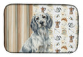 Blue Belton English Setter Coffee Bar Dish Drying Mat Absorbent Dish Drying Mat Pad for Kitchen Counter Dish Drainer Mat for Countertop, 14 x 21", Multicolor