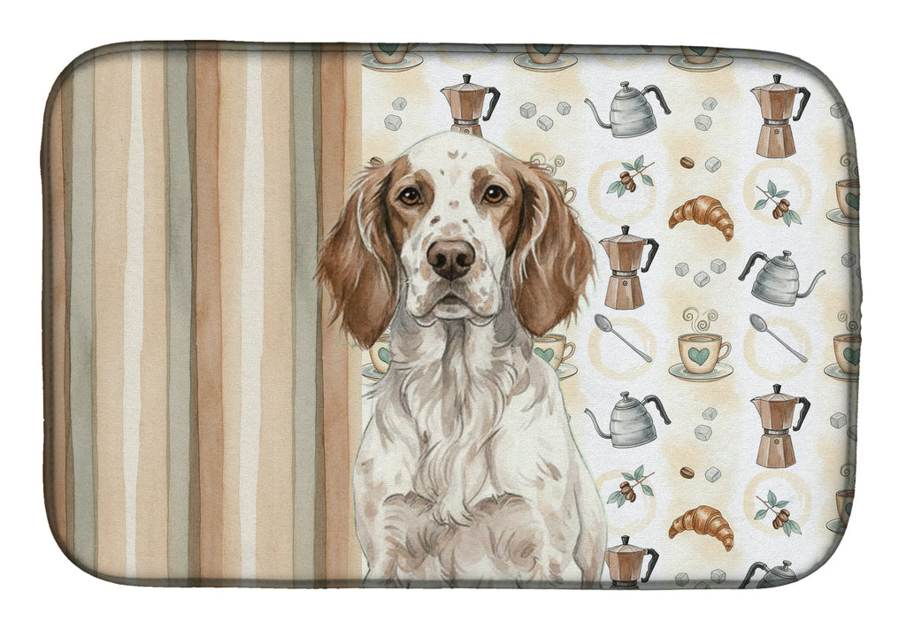 Liver Belton English Setter Coffee Bar Dish Drying Mat Absorbent Dish Drying Mat Pad for Kitchen Counter Dish Drainer Mat for Countertop, 14 x 21", Multicolor