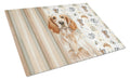 Orange Belton English Setter Coffee Bar Cutting Board Tempered Glass Kitchen Cutting Surface, Heat Resistant Chopping, Non-Slip Feet, Food Prep & Serving