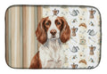 Liver and White English Springer Spaniel Coffee Bar Dish Drying Mat Absorbent Dish Drying Mat Pad for Kitchen Counter Dish Drainer Mat for Countertop, 14 x 21", Multicolor