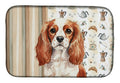 Blenheim English Toy Spaniel Coffee Bar Dish Drying Mat Absorbent Dish Drying Mat Pad for Kitchen Counter Dish Drainer Mat for Countertop, 14 x 21", Multicolor
