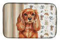 Ruby English Toy Spaniel Coffee Bar Dish Drying Mat Absorbent Dish Drying Mat Pad for Kitchen Counter Dish Drainer Mat for Countertop, 14 x 21", Multicolor