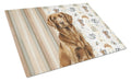 Liver Flat-Coated Retriever Coffee Bar Cutting Board Tempered Glass Kitchen Cutting Surface, Heat Resistant Chopping, Non-Slip Feet, Food Prep & Serving