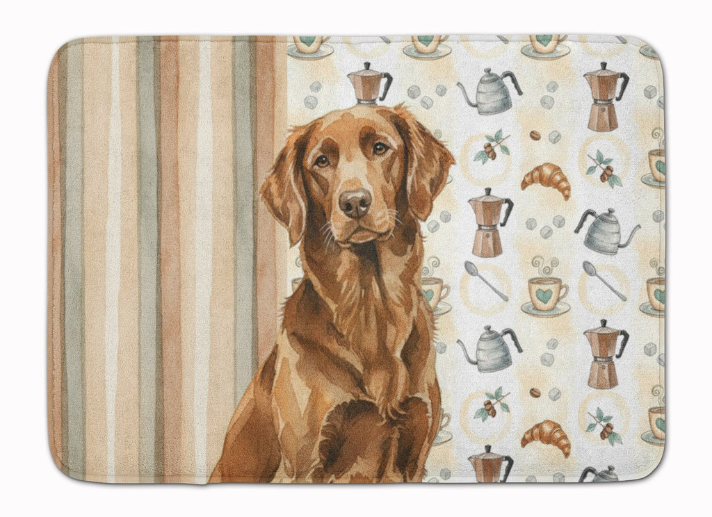 Liver Flat-Coated Retriever Coffee Bar Memory Foam Kitchen Mat Machine Washable Anti-Fatigue Cushion Comfort Bath or Kitchen Rug