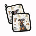 German Pinscher Coffee Bar Pot Holder Set of 2 Heat Resistant Quilted Hot Pads 7.5 x 7.5 Inch, Insulated Kitchen Trivets for Cooking & Baking