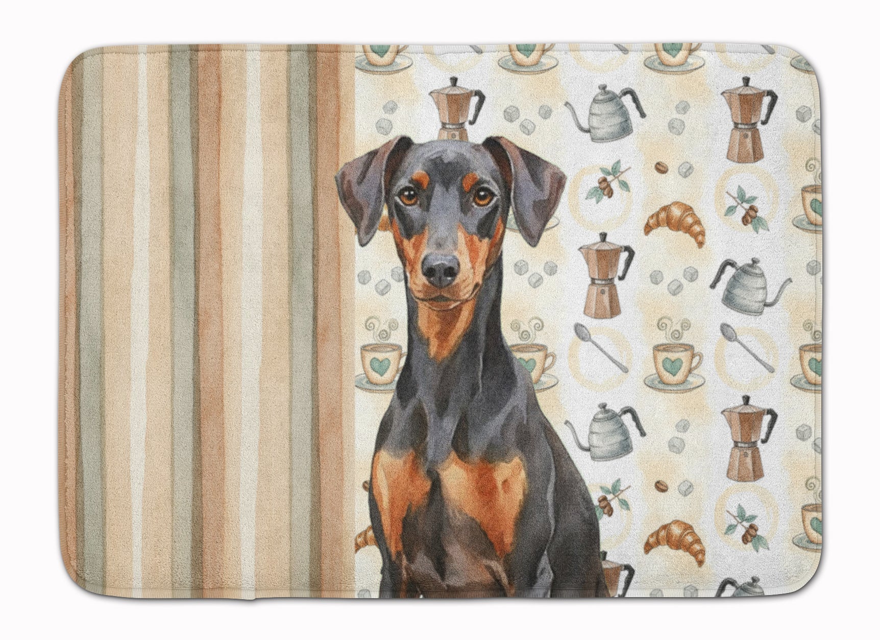 German Pinscher Coffee Bar Memory Foam Kitchen Mat Machine Washable Anti-Fatigue Cushion Comfort Bath or Kitchen Rug
