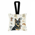 Black and Tan German Shepherd Coffee Bar Hanging Square Fabric Ornament 3.5 � 3.5 Decorative Door-Knob & Tree Hanger, Soft Fabric