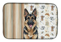 German Shepherd Coffee Bar Dish Drying Mat Absorbent Dish Drying Mat Pad for Kitchen Counter Dish Drainer Mat for Countertop, 14 x 21", Multicolor