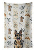 German Shepherd Coffee Bar Kitchen Towel Velour Plush Front and Cotton Loop Back Machine Washable