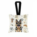 German Shepherd Coffee Bar Hanging Square Fabric Ornament 3.5 � 3.5 Decorative Door-Knob & Tree Hanger, Soft Fabric
