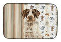 Liver and White German Wirehaired Pointer Coffee Bar Dish Drying Mat Absorbent Dish Drying Mat Pad for Kitchen Counter Dish Drainer Mat for Countertop, 14 x 21", Multicolor