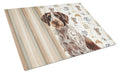 Roan German Wirehaired Pointer Coffee Bar Cutting Board Tempered Glass Kitchen Cutting Surface, Heat Resistant Chopping, Non-Slip Feet, Food Prep & Serving