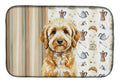 Goldendoodle Coffee Bar Dish Drying Mat Absorbent Dish Drying Mat Pad for Kitchen Counter Dish Drainer Mat for Countertop, 14 x 21", Multicolor