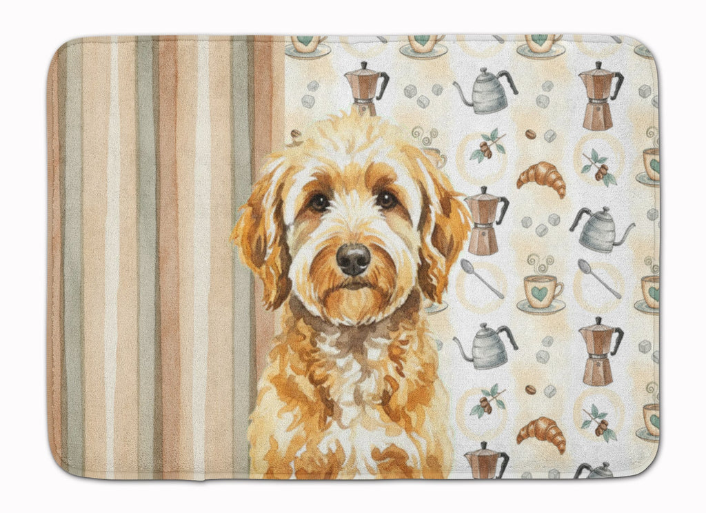 Goldendoodle Coffee Bar Memory Foam Kitchen Mat Machine Washable Anti-Fatigue Cushion Comfort Bath or Kitchen Rug