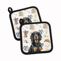 Gordon Setter Coffee Bar Pot Holder Set of 2 Heat Resistant Quilted Hot Pads 7.5 x 7.5 Inch, Insulated Kitchen Trivets for Cooking & Baking