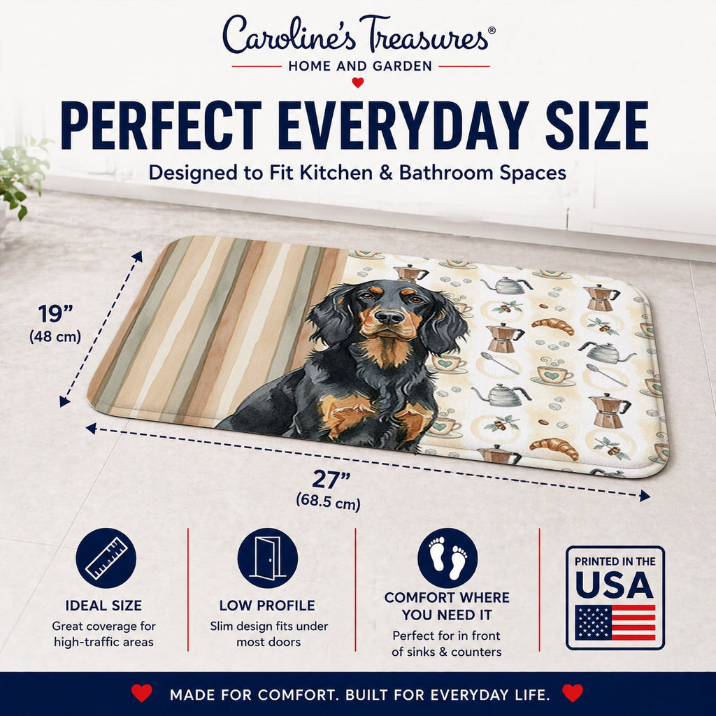 Gordon Setter Coffee Bar Memory Foam Kitchen Mat Machine Washable Anti-Fatigue Cushion Comfort Bath or Kitchen Rug
