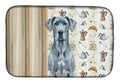 Blue Great Dane Coffee Bar Dish Drying Mat Absorbent Dish Drying Mat Pad for Kitchen Counter Dish Drainer Mat for Countertop, 14 x 21", Multicolor