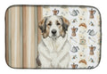 Badger Great Pyrenees Coffee Bar Dish Drying Mat Absorbent Dish Drying Mat Pad for Kitchen Counter Dish Drainer Mat for Countertop, 14 x 21", Multicolor