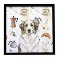 Badger Great Pyrenees Coffee Bar Framed Metal Print Bathroom, Kitchen, Office, Home Decor Wall Art Ready to Hang, Square, 8X8