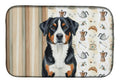Greater Swiss Mountain Dog Coffee Bar Dish Drying Mat Absorbent Dish Drying Mat Pad for Kitchen Counter Dish Drainer Mat for Countertop, 14 x 21", Multicolor