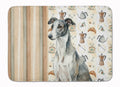 Black and White Greyhound Coffee Bar Memory Foam Kitchen Mat Machine Washable Anti-Fatigue Cushion Comfort Bath or Kitchen Rug