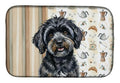 Black Havanese Coffee Bar Dish Drying Mat Absorbent Dish Drying Mat Pad for Kitchen Counter Dish Drainer Mat for Countertop, 14 x 21", Multicolor