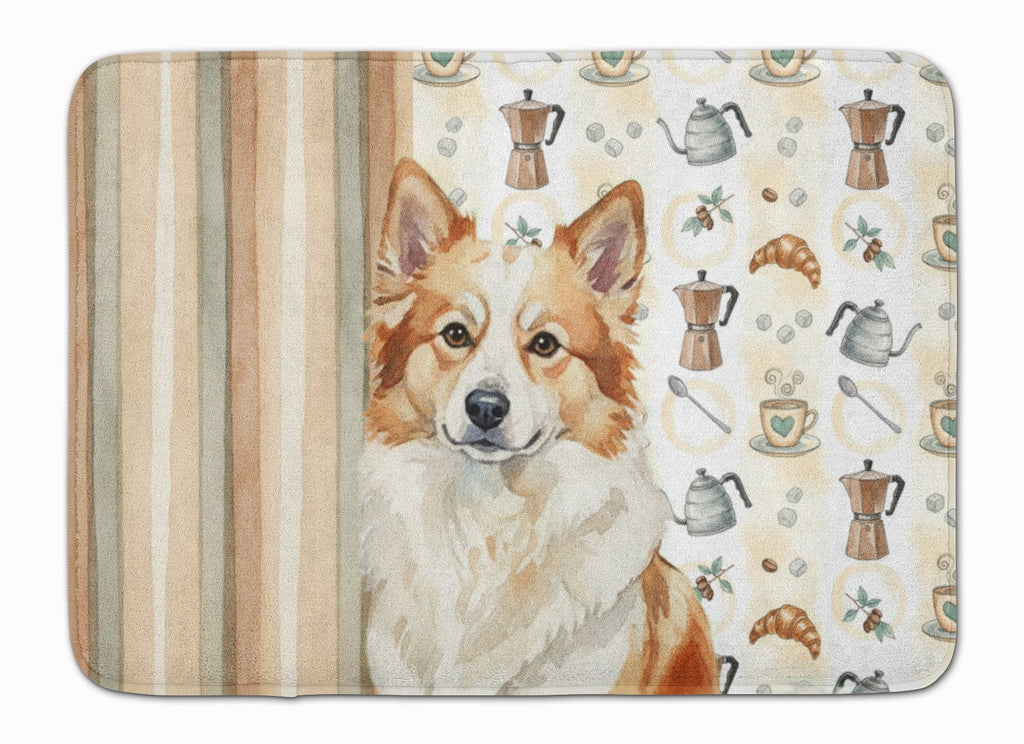Tan Icelandic Sheepdog Coffee Bar Memory Foam Kitchen Mat Machine Washable Anti-Fatigue Cushion Comfort Bath or Kitchen Rug