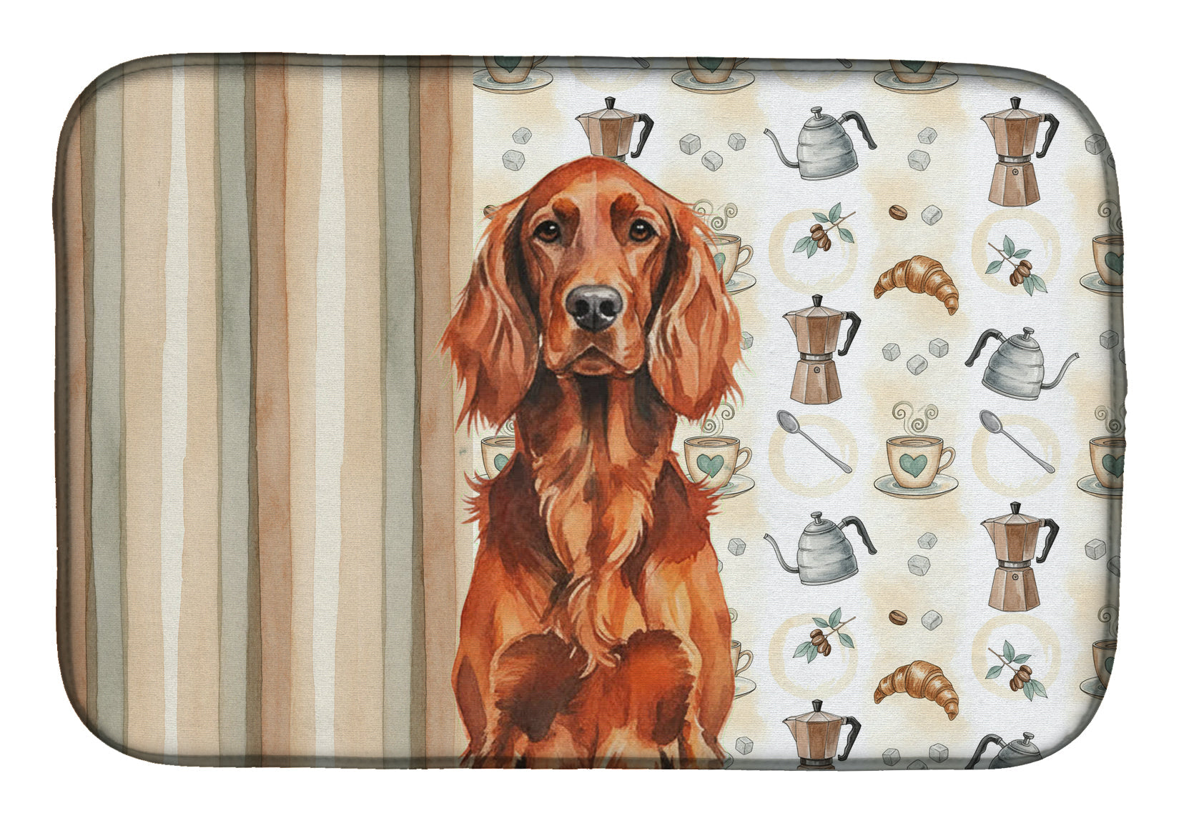 Irish Setter Coffee Bar Dish Drying Mat Absorbent Dish Drying Mat Pad for Kitchen Counter Dish Drainer Mat for Countertop, 14 x 21", Multicolor