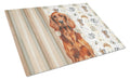 Irish Setter Coffee Bar Cutting Board Tempered Glass Kitchen Cutting Surface, Heat Resistant Chopping, Non-Slip Feet, Food Prep & Serving