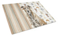 Brindle Irish Wolfhound Coffee Bar Cutting Board Tempered Glass Kitchen Cutting Surface, Heat Resistant Chopping, Non-Slip Feet, Food Prep & Serving