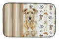 Wheaten Irish Wolfhound Coffee Bar Dish Drying Mat Absorbent Dish Drying Mat Pad for Kitchen Counter Dish Drainer Mat for Countertop, 14 x 21", Multicolor